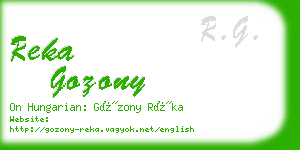 reka gozony business card